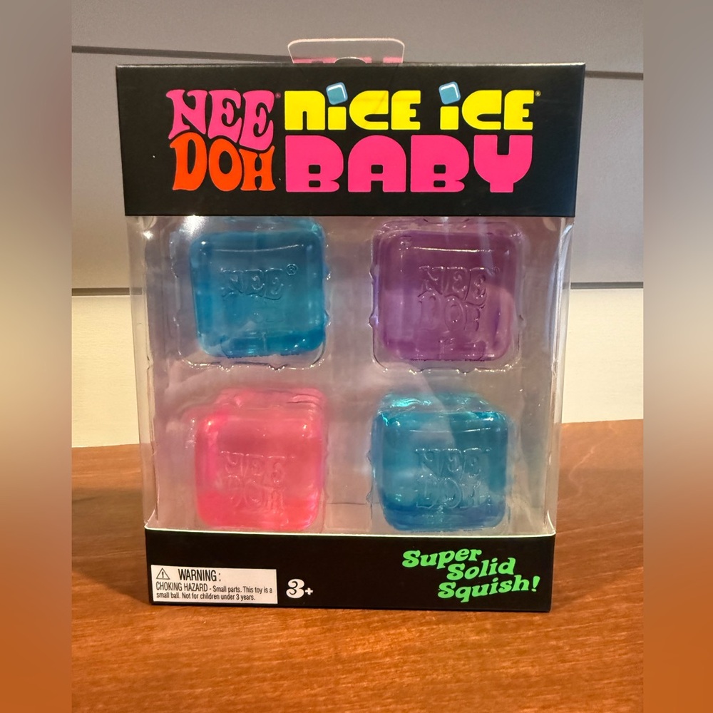 Nee Doh Nice Ice Baby Squish 4 pack of Cubes - Blue, Purple, Pink